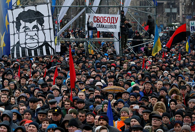 Tekrar Gözaltına Alınan Saakaşvili İçin Ukrayna'da Gösteri Düzenlendi